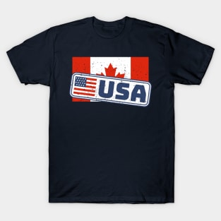 Vintage Canada USA Flag T-Shirt